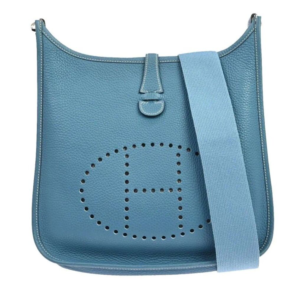 Hermes Evelyne Bag Gen Iii Clemence Blue Leather Shoulder Bag Bag